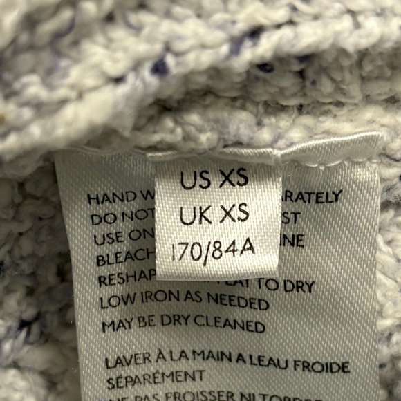 Free‎ People On Your Side Blue Multi Cable Knit Pullover Sweater Women’s Size XS - Picture 8 of 13